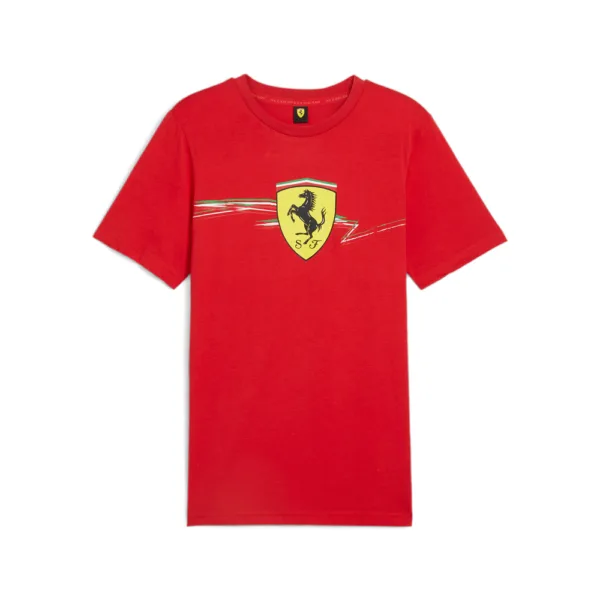 Ferrari race big shield tee shirt rosso corsa, Mens