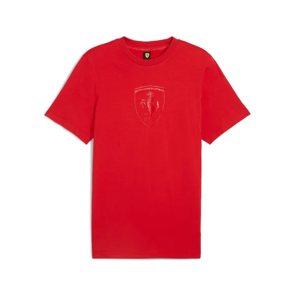 Ferrari race tonal big shield tee shirt red, Mens