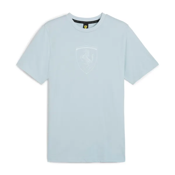 Ferrari race tonal big shield tee shirt light blue, Mens