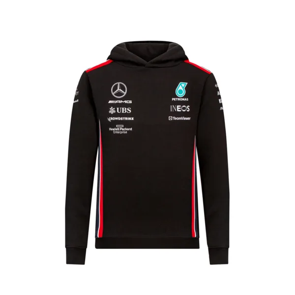 Mercedes team hoodie 2023, black, Kids