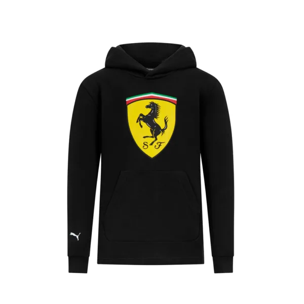 Official Ferrari big shield hoodie, black, Kids