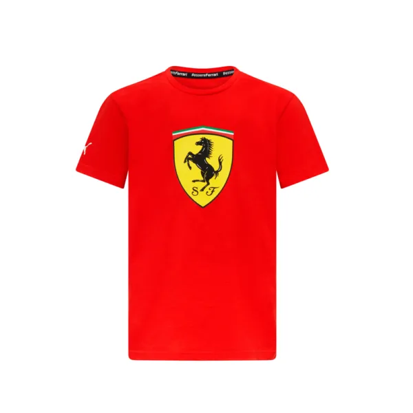 Official Ferrari big shield tee shirt, red, Kids