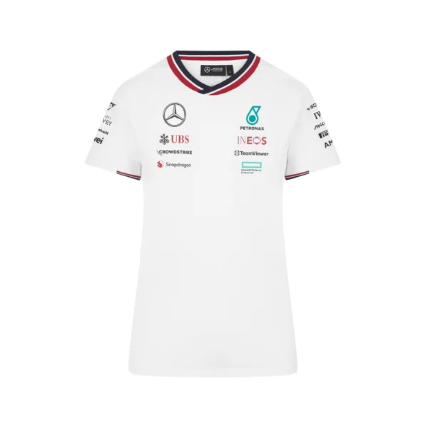 Mercedes driver tee shirt 2024, white, Ladies