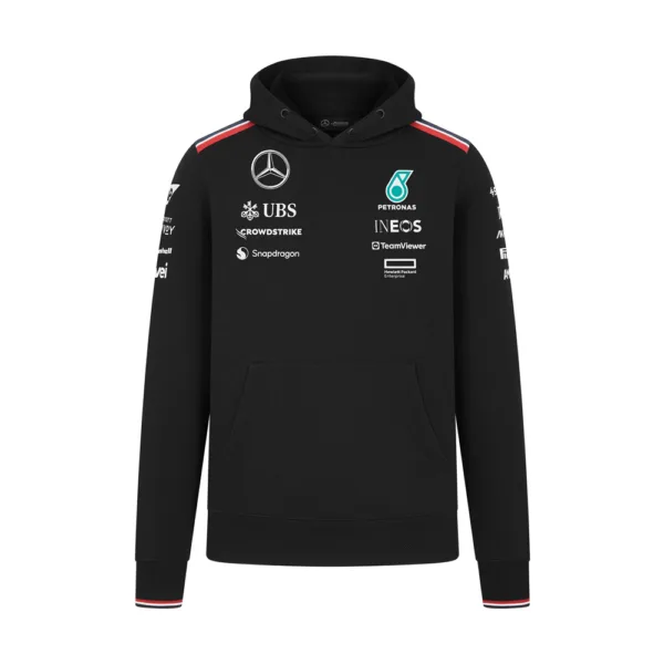 Mercedes team hoodie 2024, black, Mens