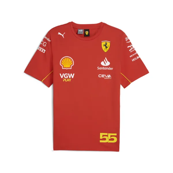 Official Ferrari sainz tee shirt 2024 burnt red, Mens