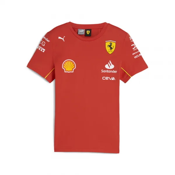 Official Ferrari team tee shirt 2024, burnt red, Kids