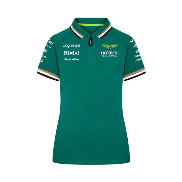 Aston martin team polo shirt 2024, green, Ladies