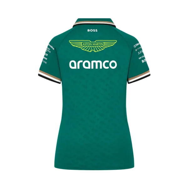 Aston martin team polo shirt 2024, green, Ladies - Image 2