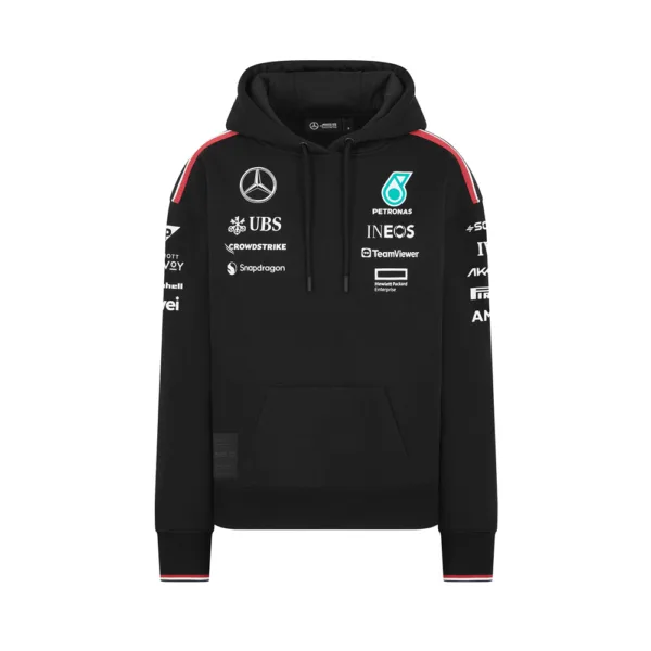 Mercedes team hoodie 2024, black, Ladies