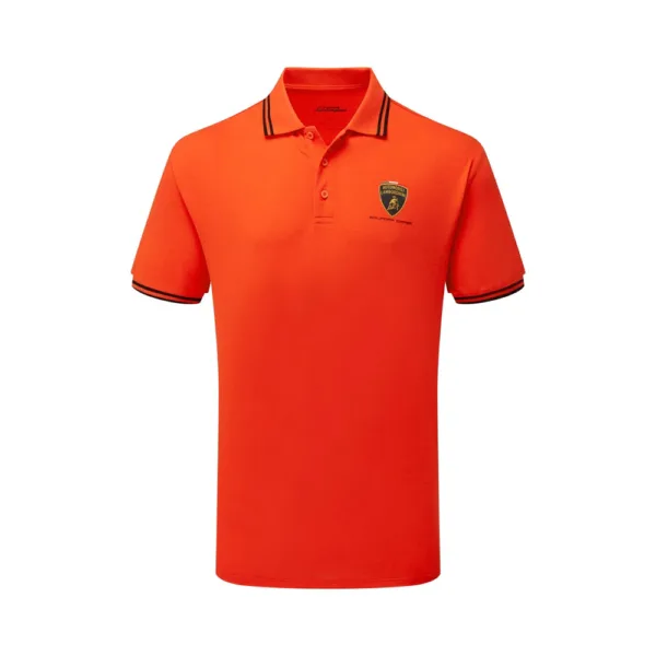 Lamborghini mens travel polo shirt, orange, Mens