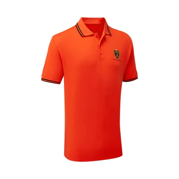 Lamborghini mens travel polo shirt, orange, Mens - Image 3