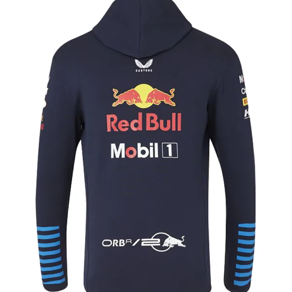 Red bull team full zip hoodie 2024, sky blue, Ladies - Image 2