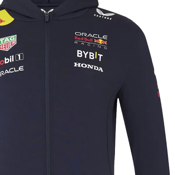 Red bull team full zip hoodie 2024, sky blue, Ladies - Image 3