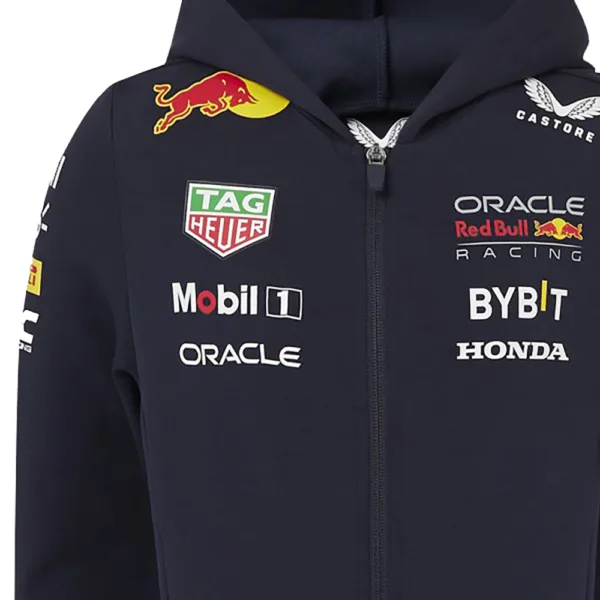 Red bull team full zip hoodie 2024, sky blue, Kids - Image 3