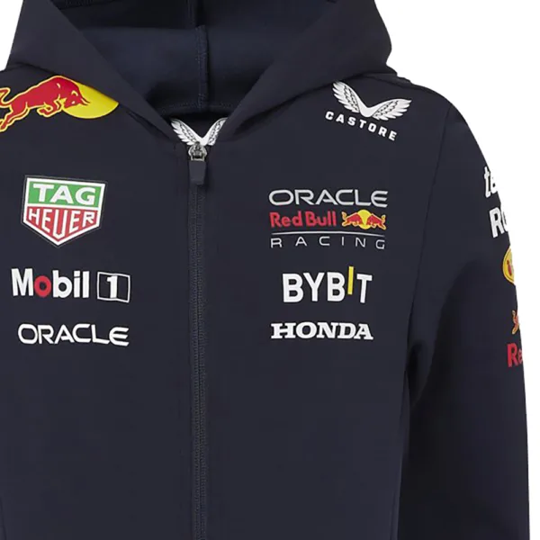 Red bull team full zip hoodie 2024, sky blue, Kids - Image 5