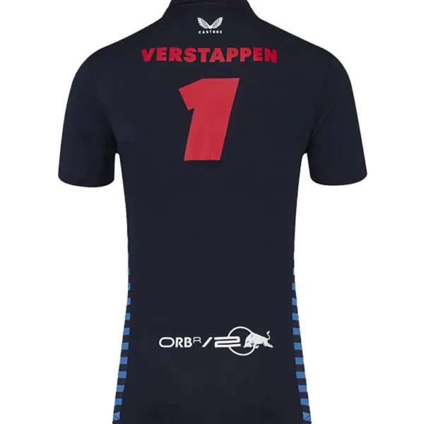 Red bull #1 verstappen polo shirt 2024,navy, Mens - Image 2