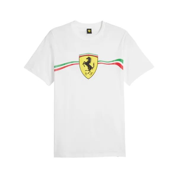 Ferrari big shield heritage tee shirt, white, Mens