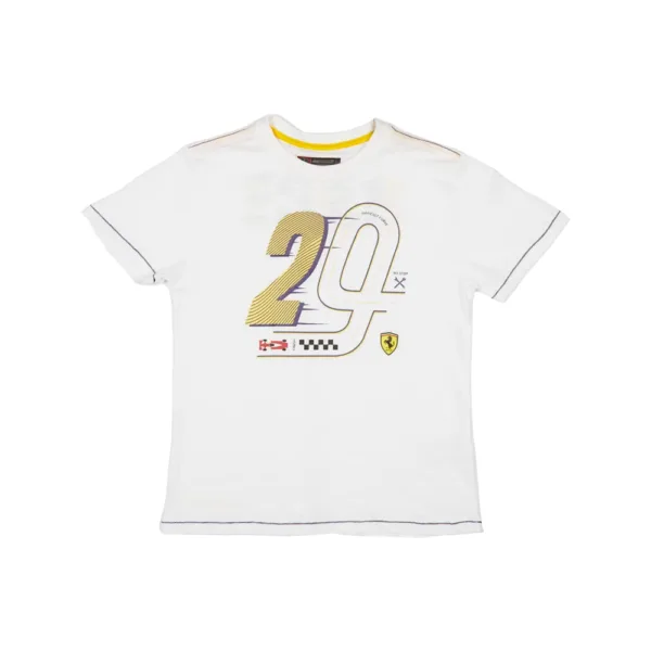 Ferrari 29 race slub off track tee shirt, white, Kids