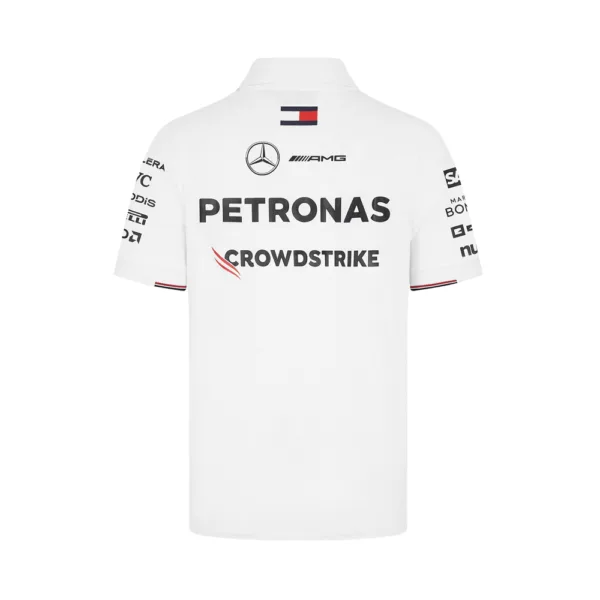 Mercedes team polo shirt 2024, white, Mens - Image 2