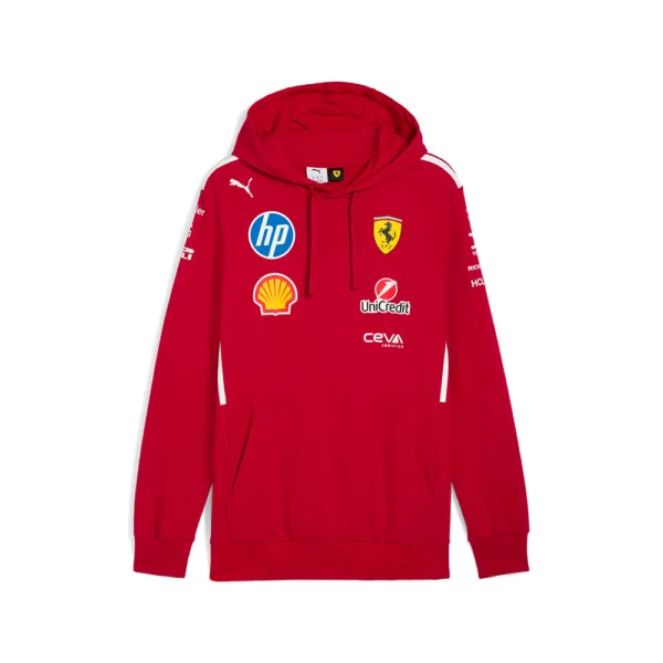 Ferrari team hoodie 2025, dark cherry, Mens