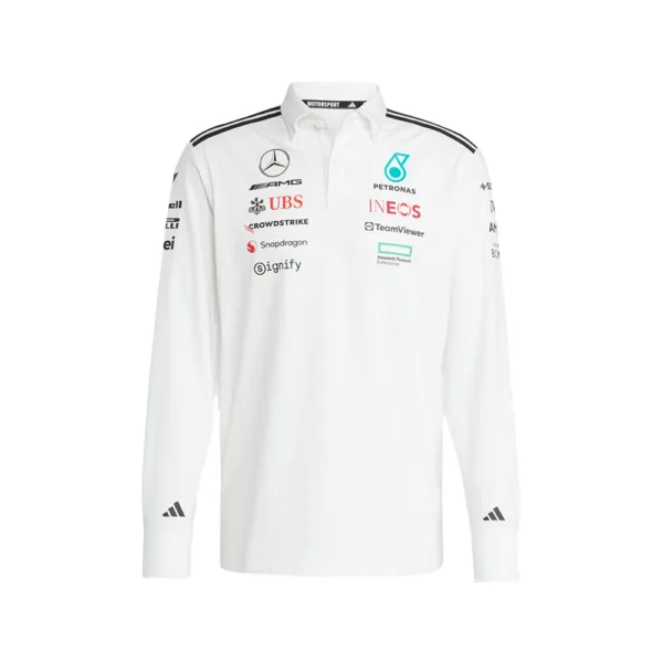 Mercedes amg petronas f1 team polo shirt l/s, 2025, Mens