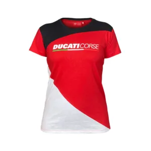 Ducati womens contrast inserts tee shirt, Ladies