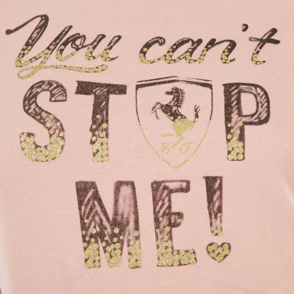 Ferrari girl gold piping tee shirt, pink, Kids - Image 3