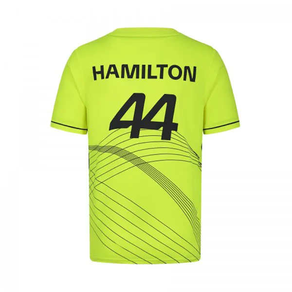 Mercedes hamilton #44 sports tee shirt, yellow, Mens - Image 2