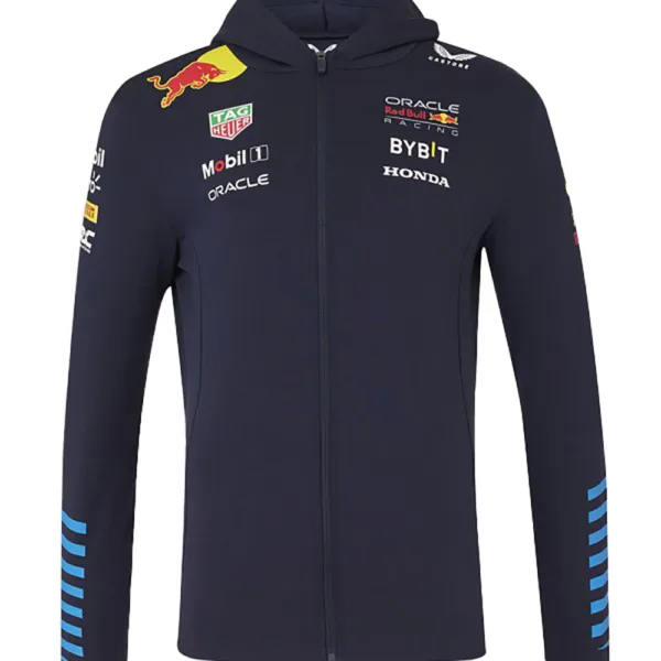 Red bull team full zip hoodie 2024, sky blue, Mens