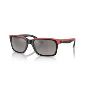 Ray ban sunglasses black on rubber red
