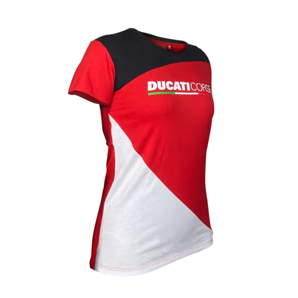 Ducati womens contrast inserts tee shirt, Ladies - Image 3