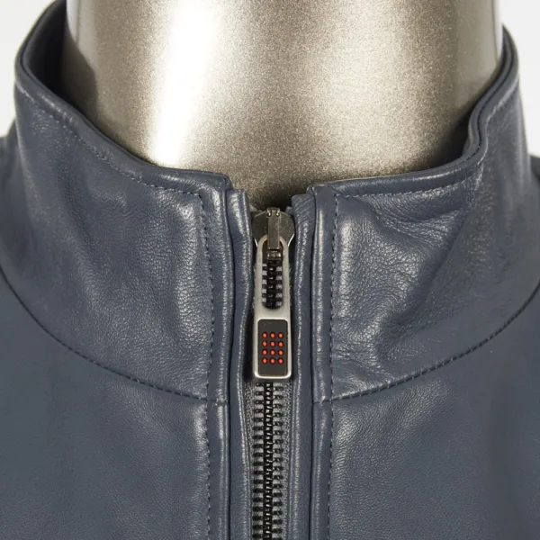 Ferrari quilted leather jacket, blue, Mens - Image 4