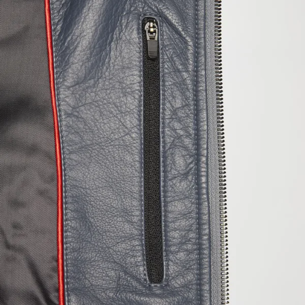 Ferrari quilted leather jacket, blue, Mens - Image 5