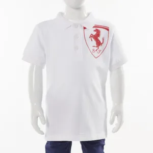 Ferrari big scudetto piquet polo shirt, white, Kids