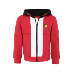 Ferrari fleece hooded fzip sweater, red, Kids