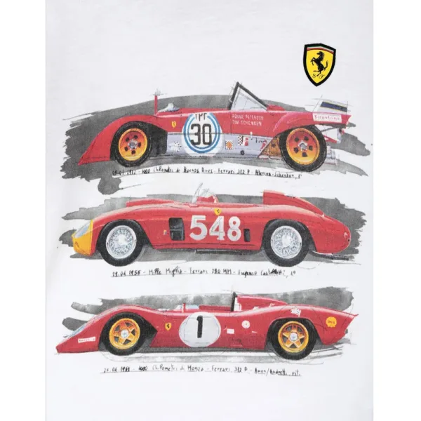 Ferrari Boy jersey hooded tee shirt, white, Kids - Image 3