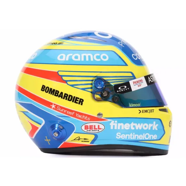 Alonso mini helmet Aston Martin 2023 + d/case, 1:2 - Image 4