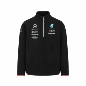 Mercedes 1/4 zip fleece, black, Mens