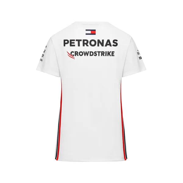 Mercedes team tee shirt 2023, white, Ladies - Image 2