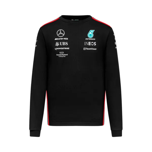 Mercedes team sweatshirt 2023, black, Mens