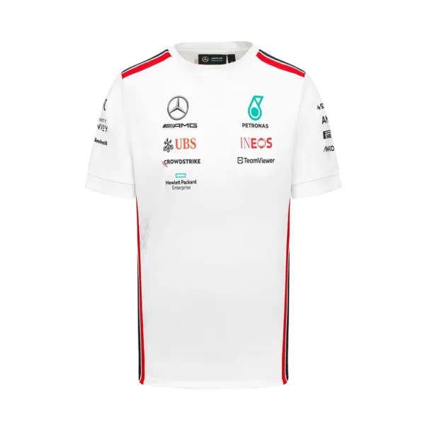Mercedes team tee shirt 2023, white, Mens