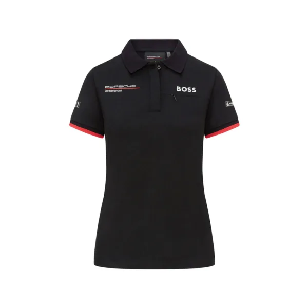 Porsche team polo shirt 2024, black, Ladies