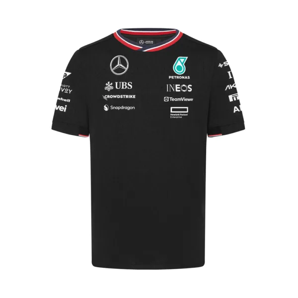 Mercedes team tee shirt 2024, black, Mens