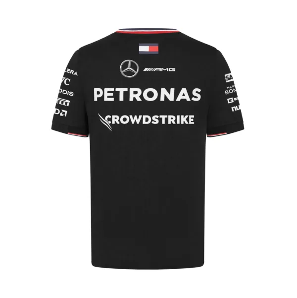 Mercedes team tee shirt 2024, black, Mens - Image 2