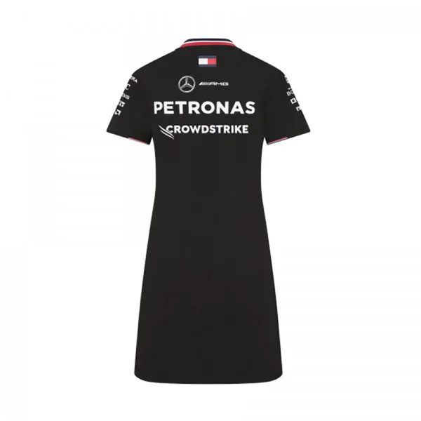 Mercedes team tee dress 2024, black, Ladies - Image 2