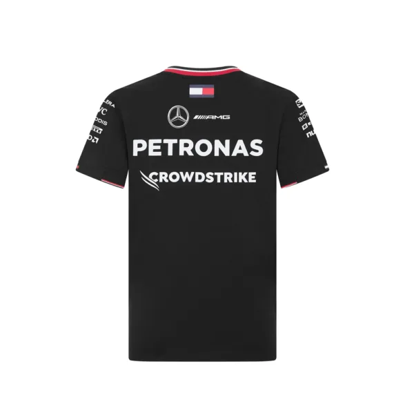 Mercedes team driver tee shirt 2024, black, Kids - Image 2