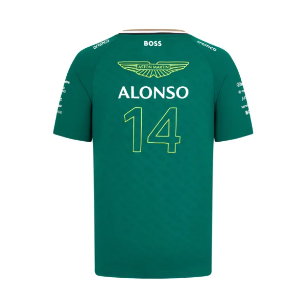 Aston martin Alonso team tee shirt 2024, green, Mens - Image 2