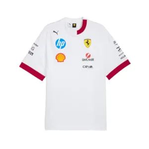 Ferrari drivers tee shirt 2025, white, Mens