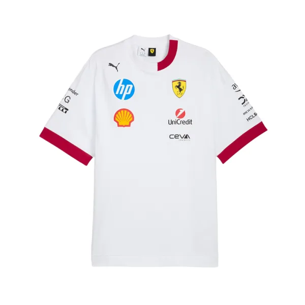 Ferrari drivers tee shirt 2025, white, Mens