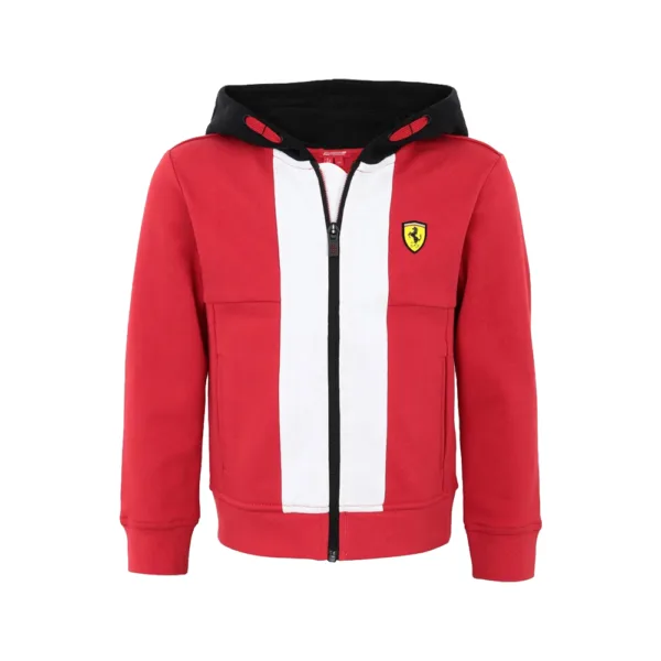 Ferrari fleece hooded fzip sweater, red, Kids